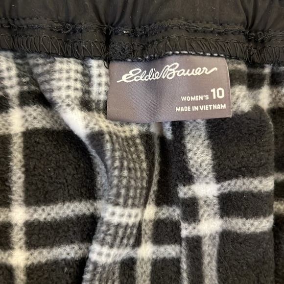 Eddie Bauer Womens Polar Fleece Lined Pull On Pants Black Gray Drawstring 10 - Picture 10 of 16
